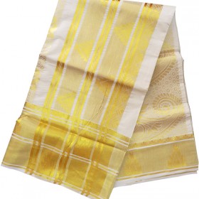 Kerala Temple Design Big Border Kasavu Saree